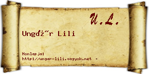 Ungár Lili névjegykártya