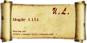 Ungár Lili névjegykártya